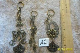 purse jewelry bronze color keychain backpack filigree charms lot of 3    21 - $11.39