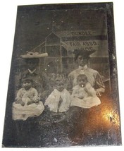 c1900 Antique Dundee Ny Fair Tintype Photo Victorian Women Baby Children - £12.62 GBP