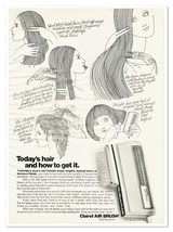 Clairol Air Brush Styling Dryer Today&#39;s Hair Vintage 1972 Full-Page Maga... - $9.70