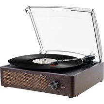 Vinyl Record Player 3-Speed Bluetooth Suitcase Portable Belt-Driven Turntable Wi - £59.84 GBP