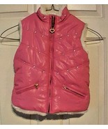Girls Children’s Place Pink/White Stud Puffer Vest Reversible Fur Glitte... - £14.00 GBP