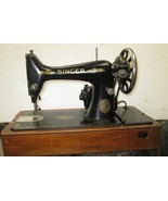 Antique 1918 Singer Sewing Machine SN# f8371991 Bent Wood Case Works well - $422.00