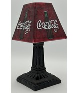 Coca Cola Tiffany Tea Light Candle Lamp Holder Vintage - Red Stained Gla... - $63.42 CAD