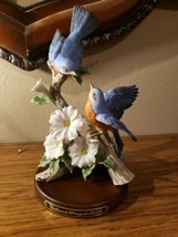 HOMCO 1991 Springtime Song Bluebirds Classic Porcelain Figurine - £79.74 GBP