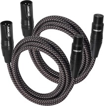 Xlr Cables Braided 6Ft 2 Pack - Premium Short Anti-Tangling Xlr Patch Cables For - £24.65 GBP