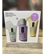 Clinique Skin School Supplies 3-Steps Cleanse &amp; Refresh 3 Pc Set NEW - £11.74 GBP
