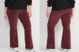 Old Navy High-Waisted Corduroy Super-Flare Leggings Size 2X Plum NWT - £11.07 GBP