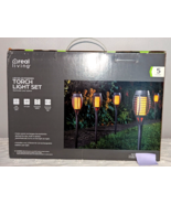 LED Solar Power Torch Light Set 5 Flickering Flames Waterproof Lamps Pat... - $47.47 CAD