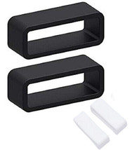 2-Pack Silicone Watch Strap Band Hoop Loop Retainer Buckle Holder Ring Keeper - £2.79 GBP