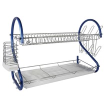 Better Chef 2-Tier 22 in. Chrome Plated Dish Rack in Blue - £46.75 GBP