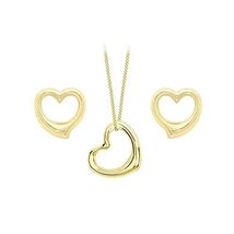 Carissima Gold 9 ct Yellow Gold with Open Heart Earrings and Pendant on ... - $511.00