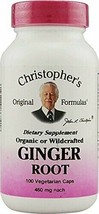 Christopher&#39;s Ginger Root - 460 mg - 100 Vegetarian Capsules - £14.84 GBP