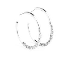 Paparazzi Imprinted Intensity Silver Hoop Earrings - New - $4.50