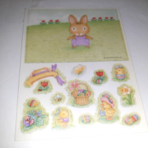 Vintage Easter Bunny Rabbit Hallmark Activity Sticker Sheet Vintage 80s SWEET - £11.69 GBP