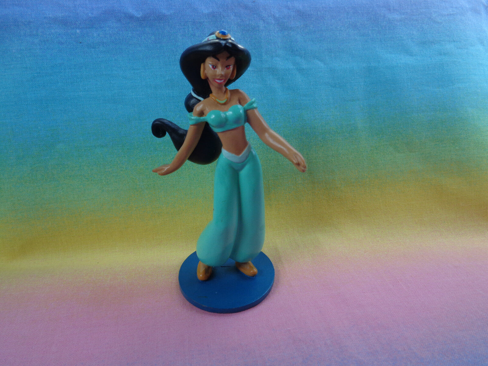 Primary image for Disney Aladdin Princess Jasmine PVC Figure on Teal Base - as is