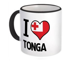 I Love Tonga : Gift Mug Flag Heart Country Crest Tongan Expat - £12.41 GBP