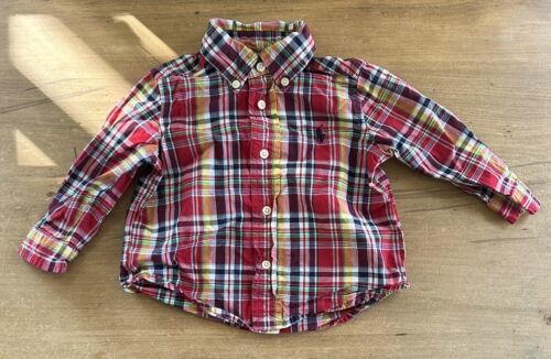Primary image for Infant Boy’s RALPH LAUREN Shirt Button Up Plaid Size 9 Months