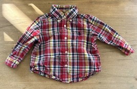 Infant Boy’s Ralph Lauren Shirt Button Up Plaid Size 9 Months - £14.33 GBP