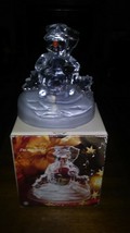 Cristal d&#39;Arques Musical Figurine 5 3/4”Frosty Snowman  Winter Christmas Decor - £22.57 GBP