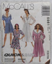 McCall&#39;s Pattern 5981 Misses&#39; 2 Piece Dress Split Skirt 2 Lengths Size 12-16 UC - £7.10 GBP