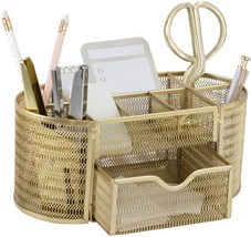 Gorgeous Gold Desk Organizer From Blu Monaco - Made Of Metal With Gold Finish - - £31.91 GBP