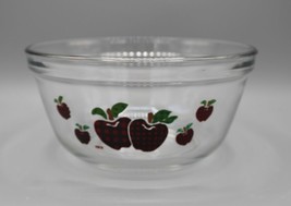 Anchor Hocking Plaid Apples Pattern 1058 2.5 Qt Clear Mixing Bowl 8&quot; Nesting - £15.81 GBP