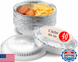 Mr Miracle 40-Pack 8" Disposable Round Aluminum Foil Pans w/ Clear Lids - $32.97