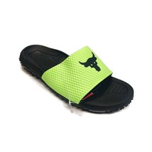 Under Armour UA Project Rock Slides Mens Size 8 SL 2.0 Brahma Bull Green Sandals - £25.07 GBP