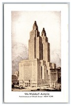 The Waldorf Astoria Hotel New York City NYC NY UNP Unused WB Postcard O15 - $2.92