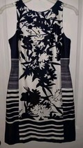 Ralph Lauren Women&#39;s Sz. 2  Navy/White Floral/Striped Sheath Dress - £18.11 GBP