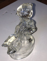 Hummel Glass Girl W/ Geese Figurine Statue clear 7-1/2” (Underside Small Chip) - £10.37 GBP