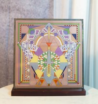 Frank Lloyd Wright Imperial Hotel Peacock Rug Stained Glass Wall Desktop Plaque - £69.28 GBP