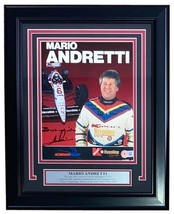 Mario Andretti Signed Framed 8x10 IndyCar Photo BAS - £76.08 GBP