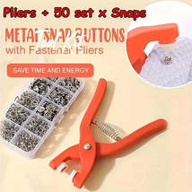 Durable Metal Snaps Buttons Set with Snap Fastener Tool Kit - £11.95 GBP