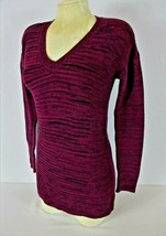 Ellen Tracy womens Small purple black TEXTURED hi low sweater (C4) - £11.15 GBP