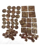 Sewing Craft Button Lot 67 Pieces Brown Floral Leaf Square Round Assorte... - £19.88 GBP