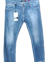 Mondo Men&#39;s Blue Cotton White Leather Lining Stylish Denim Jeans Size 38 - £80.27 GBP