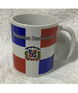 Republica Dominicana Red White and Blue Flag Souvenir Ceramic Coffee Mug - $191.50 MXN
