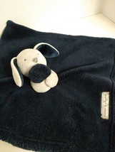 Blankets &amp; Beyond Navy blue gray blue puppy dog Lovey Security Blanket u... - £27.75 GBP