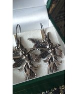 Antique Vintage 1910-s 925 Sterling Silver Fairy Celtic Earrings - Beaut... - $148.00 CAD