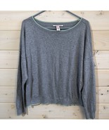 Victoria&#39;s Secret Gray Mint Green Trim cashmere blend sweater Size M NWO... - £16.92 GBP