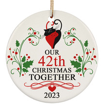 42th Wedding Anniversary 2023 Ornament Gift 42 Year Christmas Married Co... - $14.80