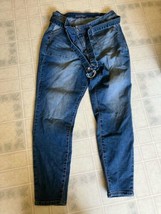 Maurices Medium Blue Denim High Rise Paperbag Skinny Jeans Women&#39;s Size 16W - £20.22 GBP