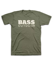 Bass Outdoor Men&#39;s Stacked T-shirt in Loden Green-Medium - £12.00 GBP