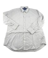 Tommy Hilfiger Shirt Mens Extra Large Green White Striped Button Busines... - $16.68 CAD