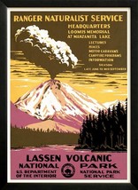 Lassen Volcanic National Park Retro poster 1930s Custom Framed A+ Quality - $46.92