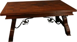 1950 Vintage French Table Renaissance Style Chunky Oak Wood Extending - $2,629.00