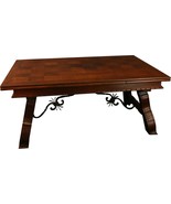 1950 Vintage French Table Renaissance Style Chunky Oak Wood Extending - £2,094.99 GBP