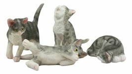 Crazy For Cats Four Playful Kitten Statues Adorable Kitty Cat Animal Fig... - £21.54 GBP