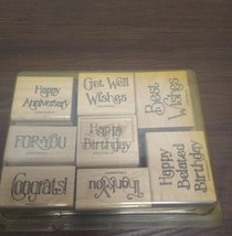 Stamps Rubber Stamping Up 1996 Forever Greetings 8 Rubber Stamps Vintage - $11.99